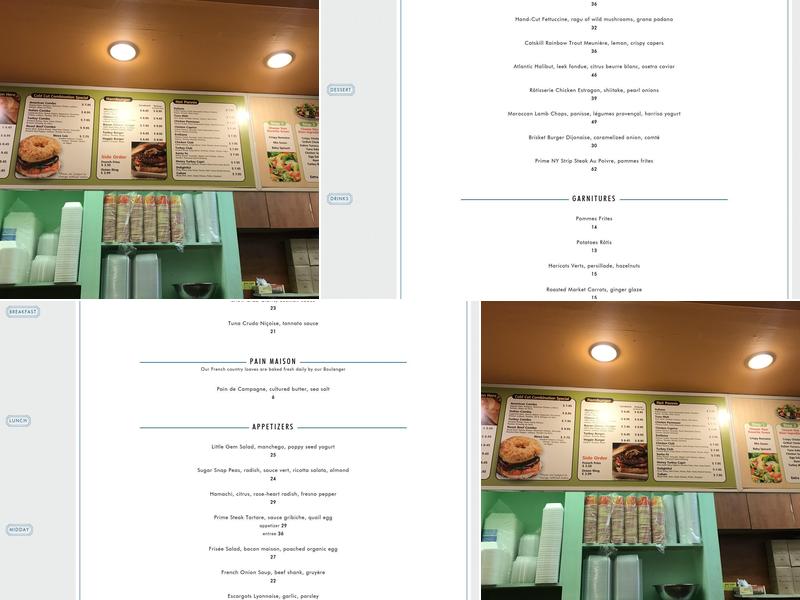 CAFE LAFAYETTE Menu