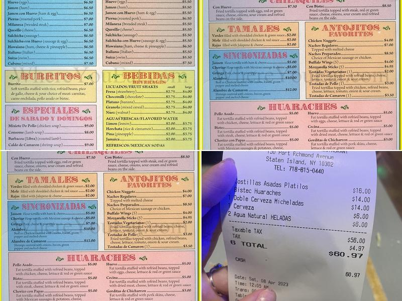 Los Potrillos Menu