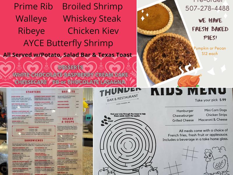 Thunder Bar & Restaurant Menu