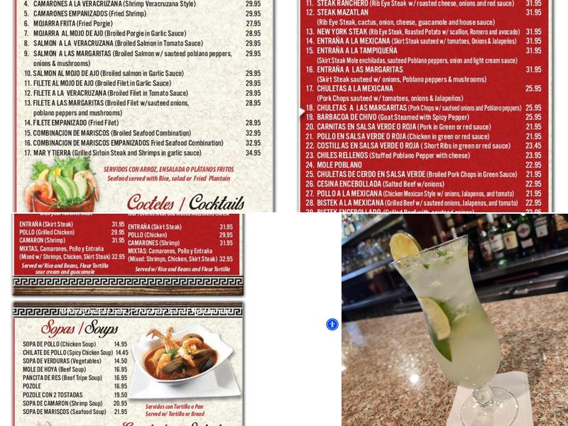 Las Margaritas Menu