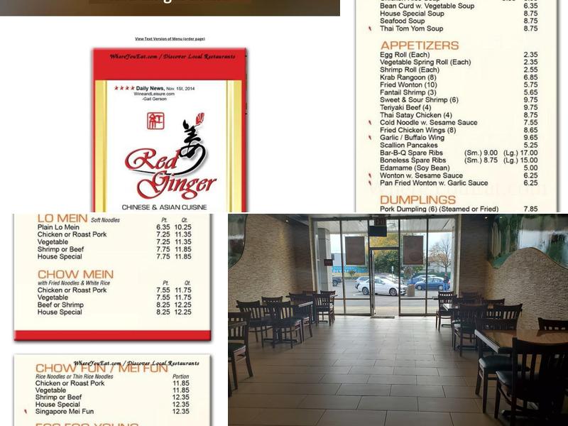 Red Ginger Menu