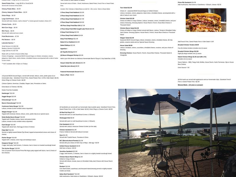 Lakeside Bar & Grill Menu