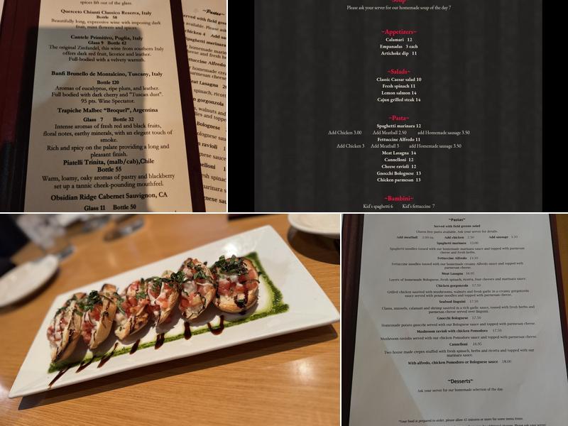 Cappelettis Restaurant Menu