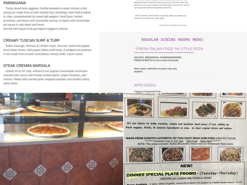 Bella Marie's Pizzeria and Restaurant Menu