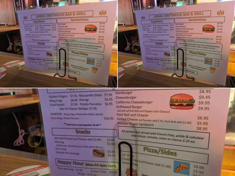 Linda's Driftwood Bar & Grill Menu