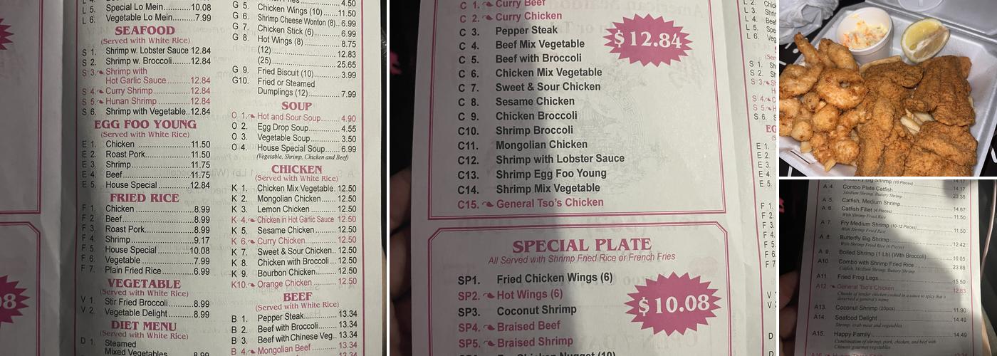 Chinese Fast Food Menu