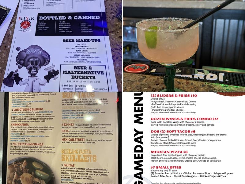 Elixir Bar & Grill Menu