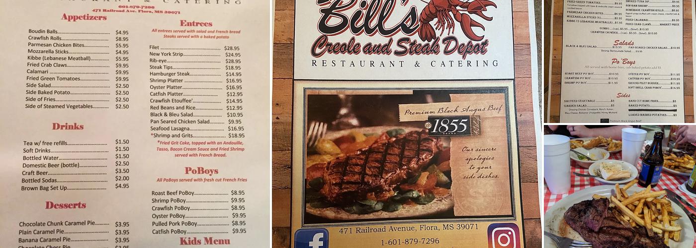 Bill's Creole and Steak Depot Menu