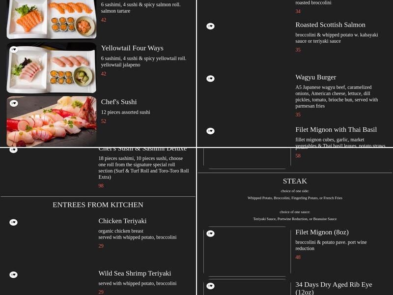 Fushimi Menu