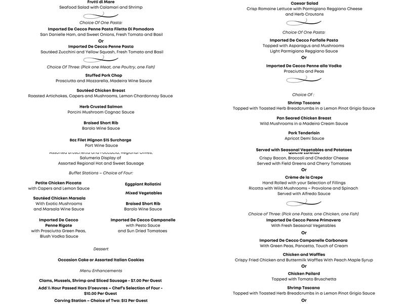 Lorenzo's Restaurant & Cabaret Menu