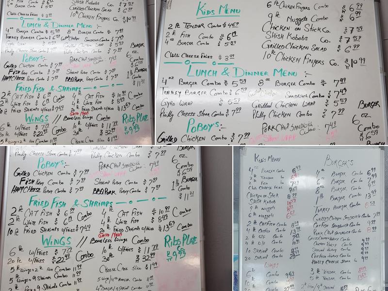 Sam's Cafe Menu