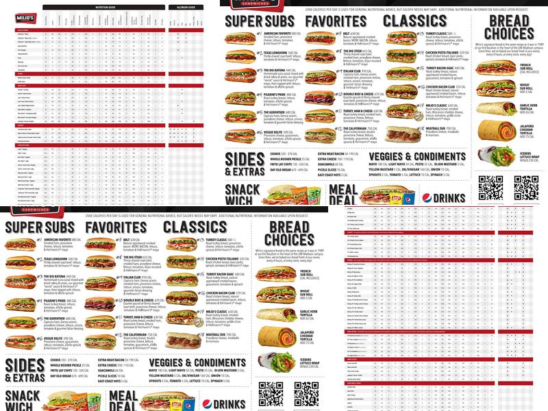 Milio's Sandwiches Menu
