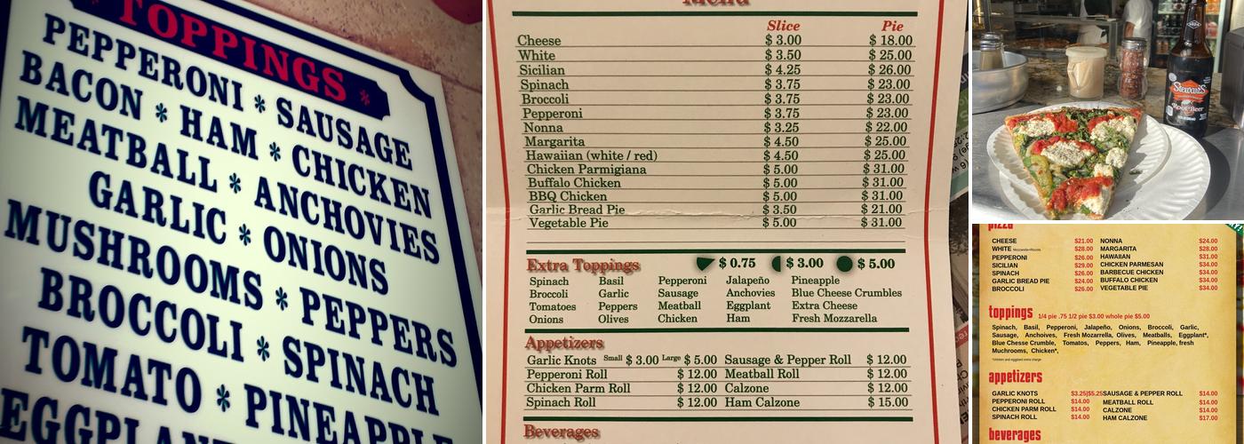 Sunnyside Pizza Menu