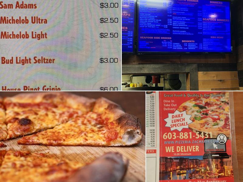 Pizzeria Zacharia Bar & Grill Menu
