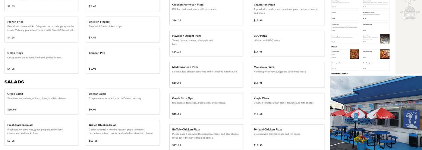 Nashua House of Pizza Menu