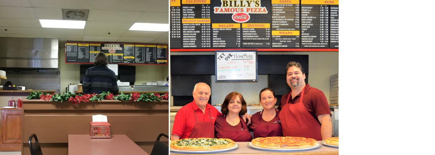 Billy's Famous Pizza Menu