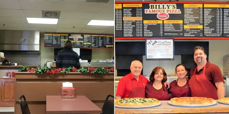 Billy's Famous Pizza Menu