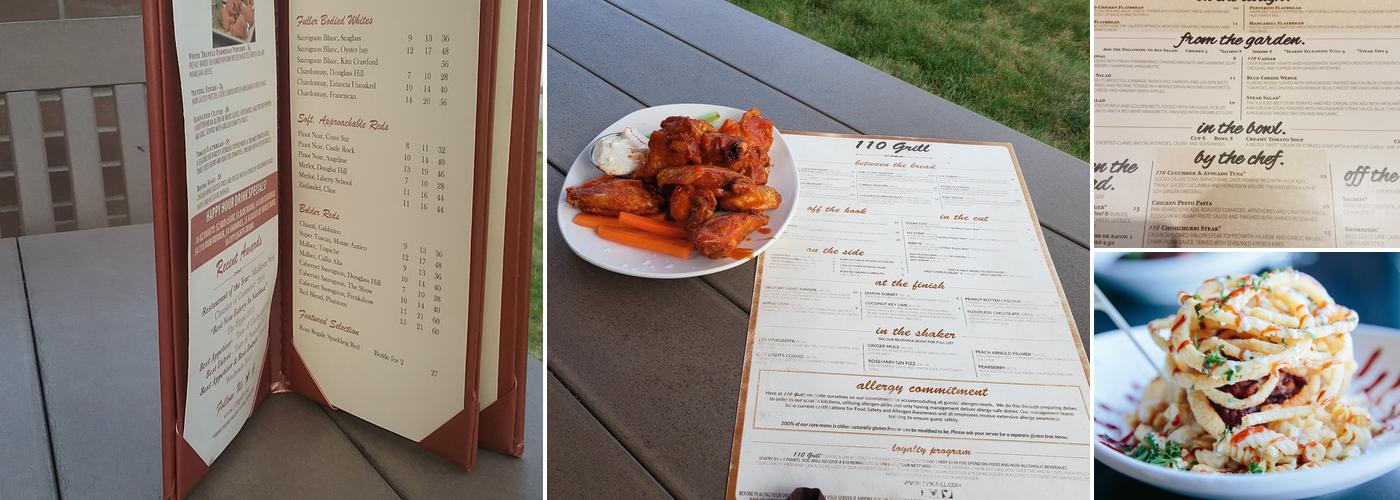 110 Grill Nashua Menu