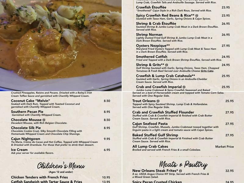 RT's Restaurant Menu