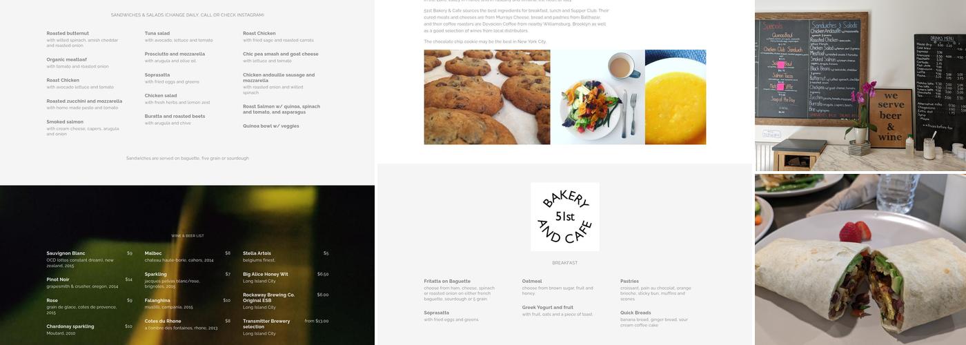 51st Bakery & Cafe Menu
