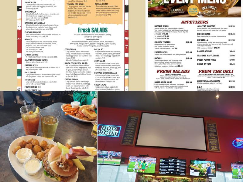 Draft House Bar & Restaurant Menu