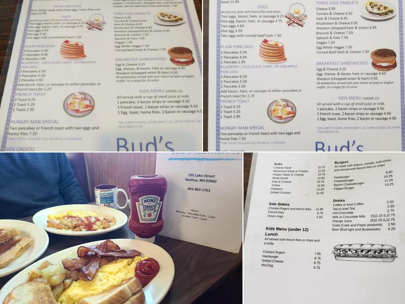Bud's Restaurant Menu