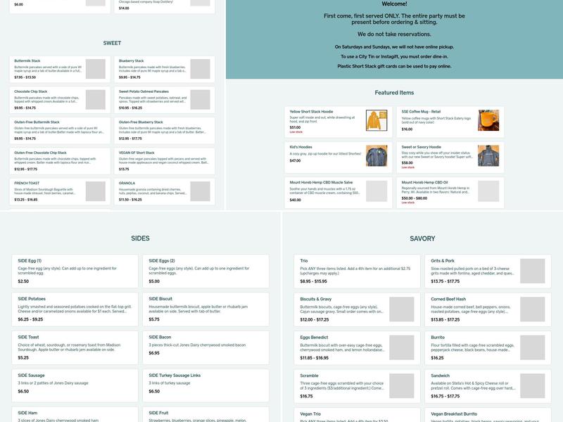 Short Stack Eatery Menu