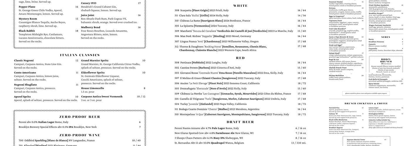 Cento Menu