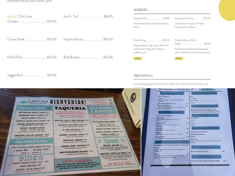Cantina Taqueria & Tequila Bar Menu