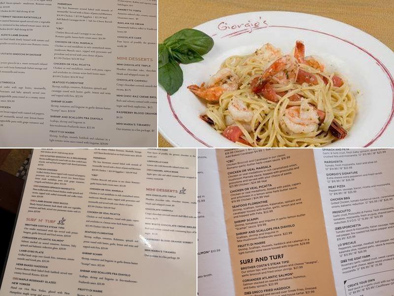 Giorgio's Ristorante & Bar - Merrimack Menu