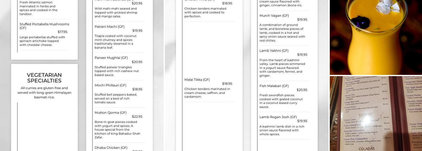 India Palace Menu