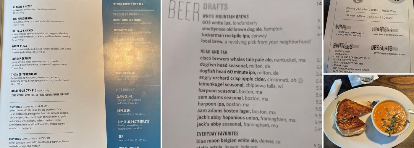 Not Your Average Joe's Menu