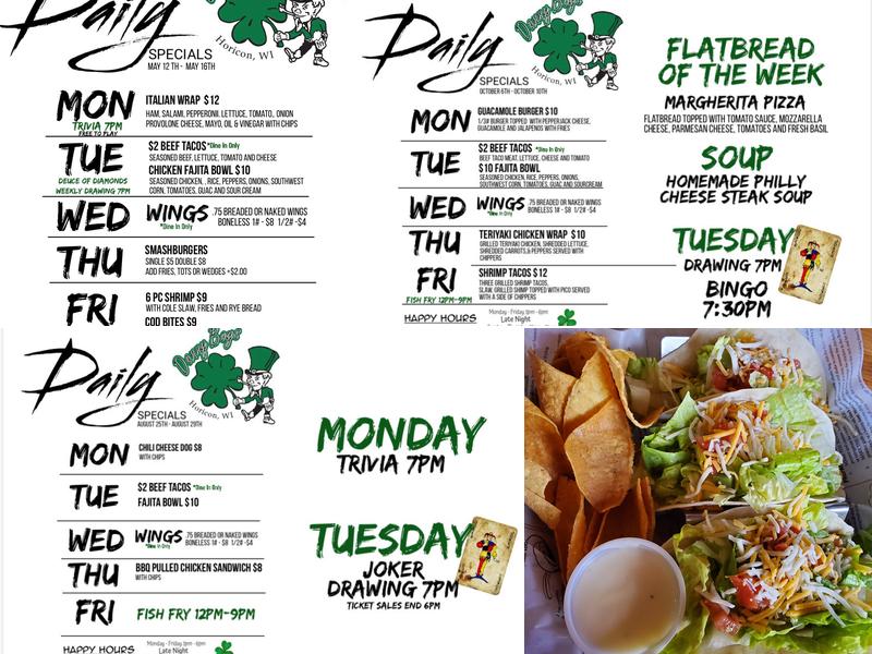 Danny Boys Irish Pub Menu