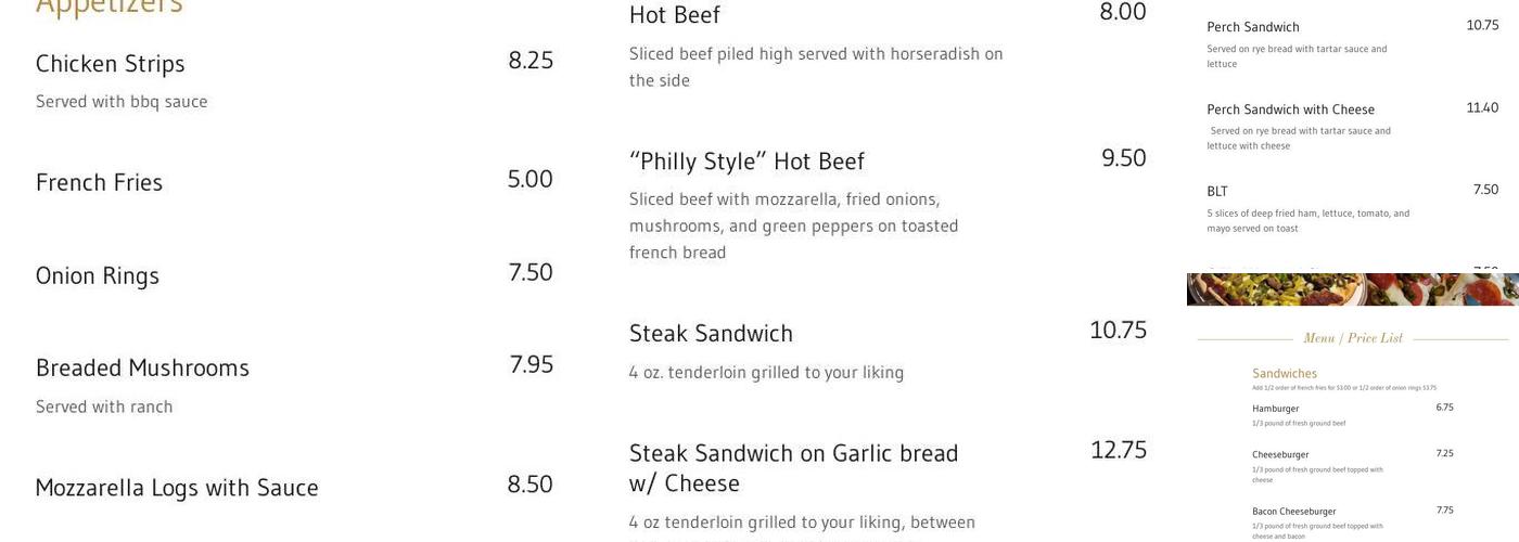 Ratch & Deb's Pizza Menu