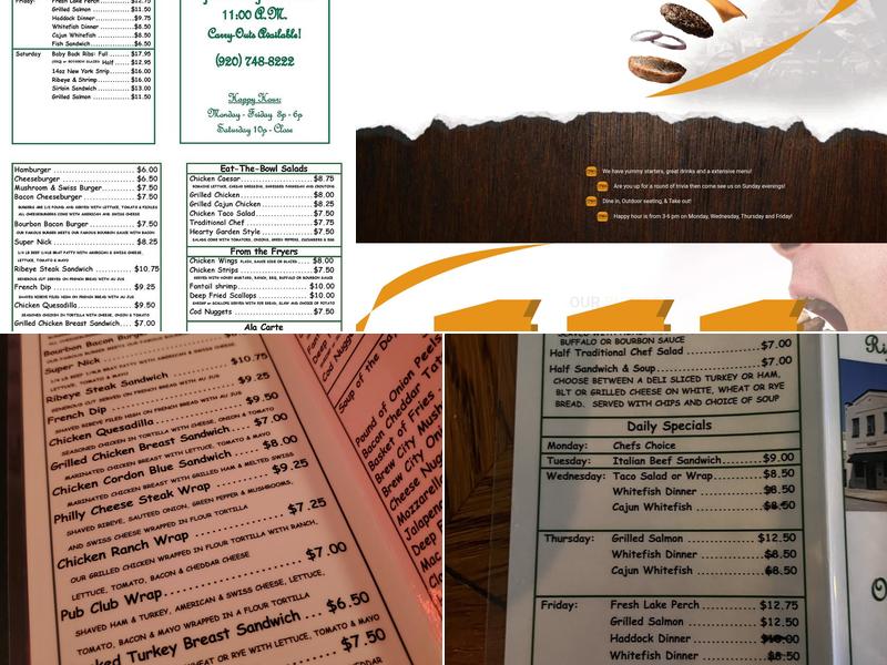 Pastimes Pub & Grille Menu