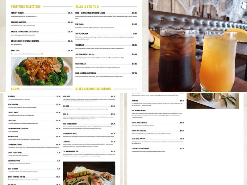 Enthaice Thai Kitchen Menu