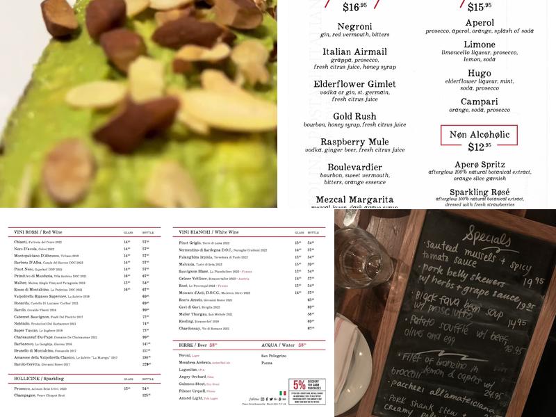 Vite Vinosteria Menu