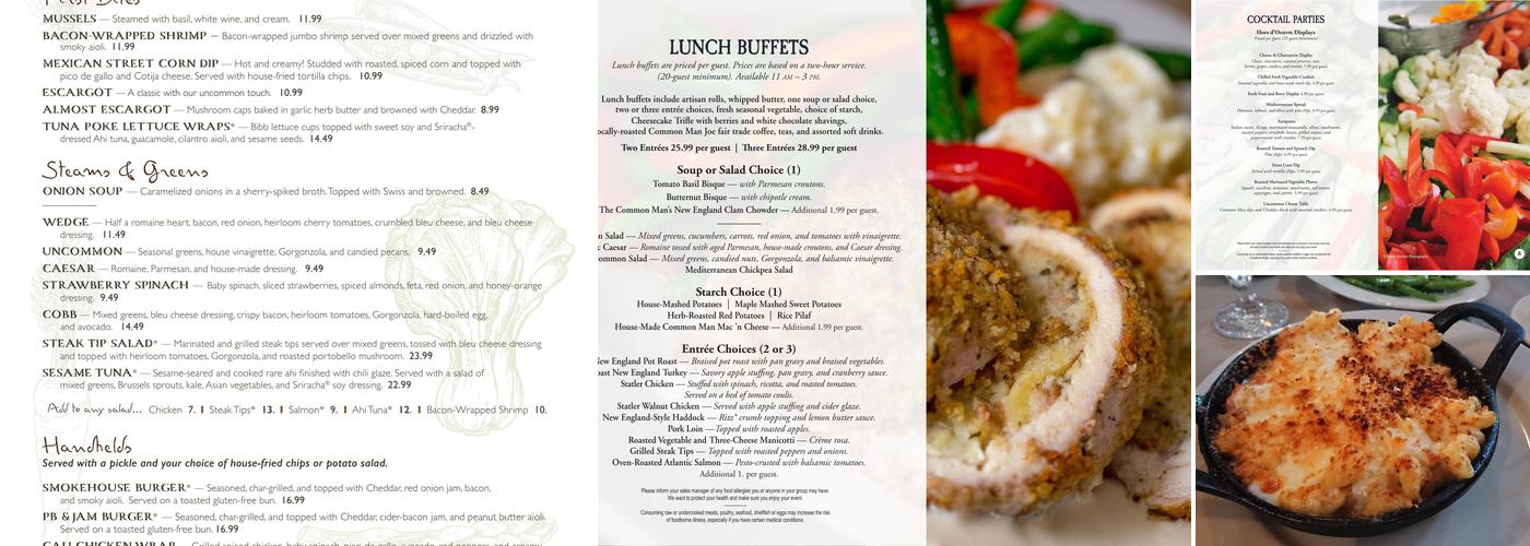 The Common Man Merrimack Menu