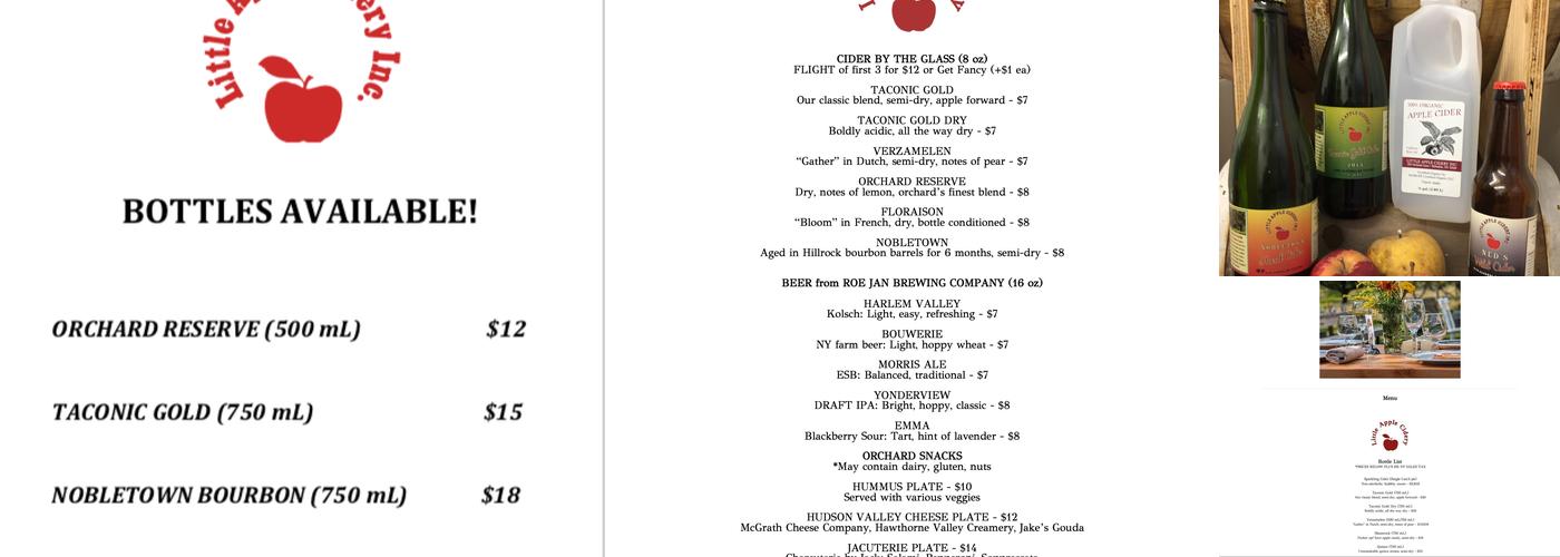 Little Apple Cidery Menu