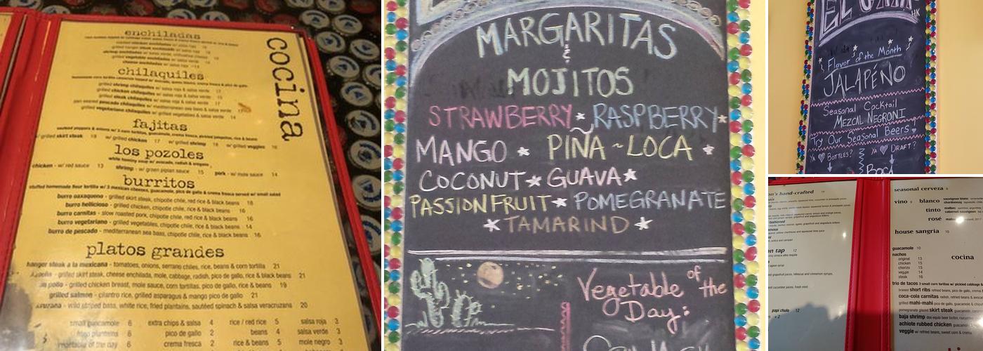 El Centro Menu