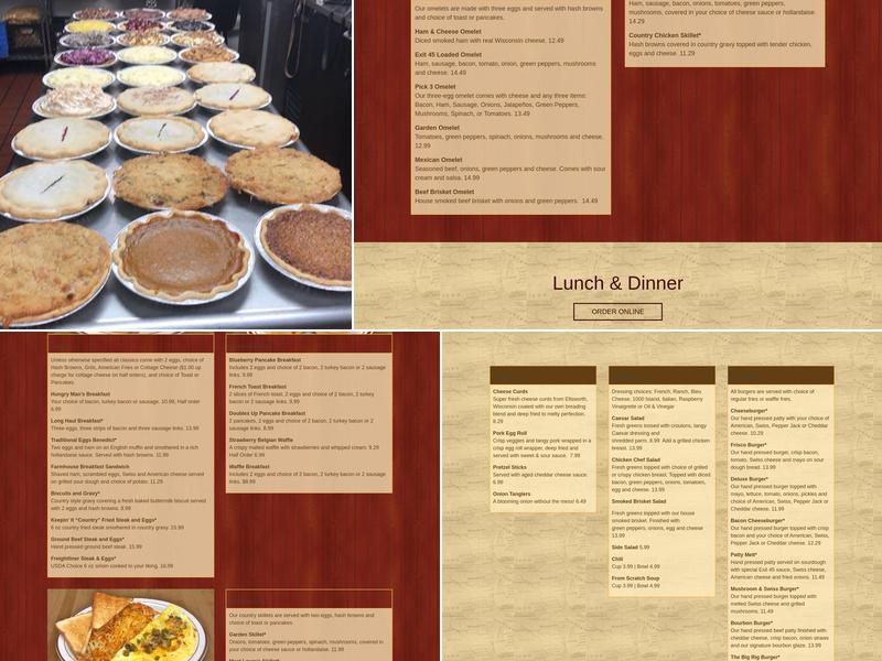 Exit 45 Restaurant Menu