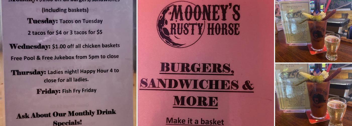 Mooney’s Rusty Horse Bar & Grill Menu