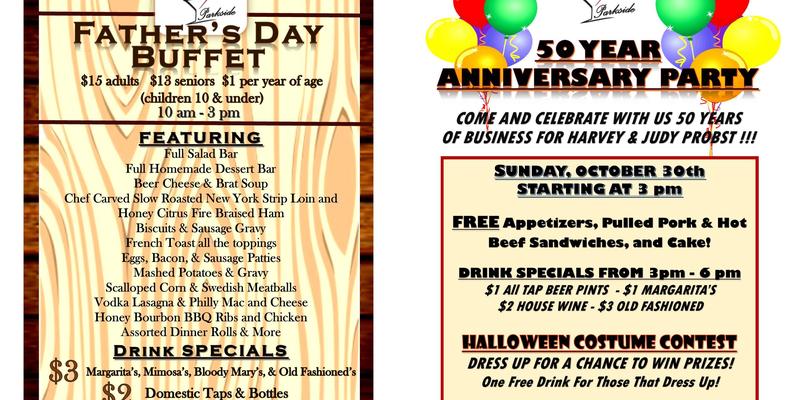 Skoog's Parkside Supper Club Menu