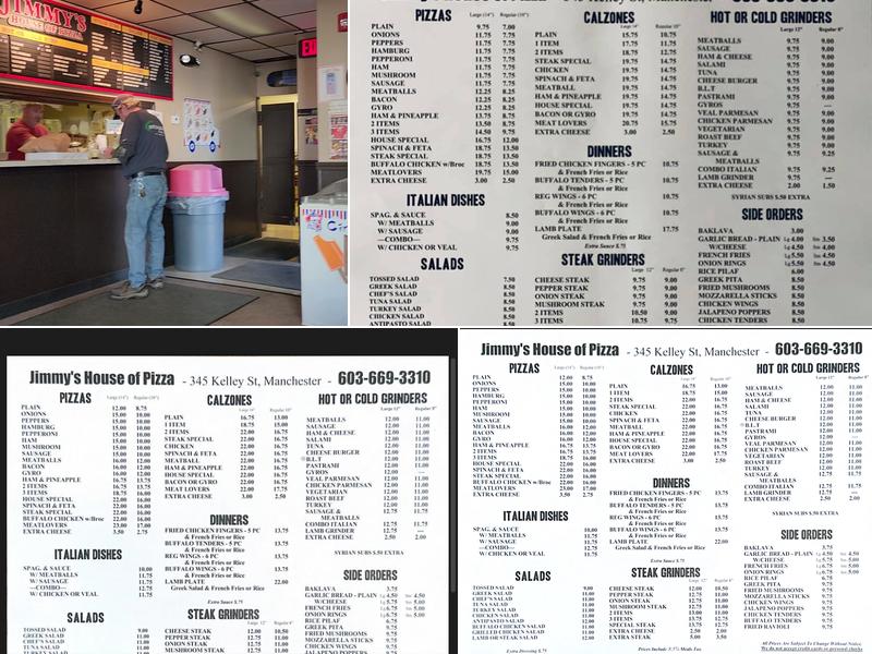 Jimmy's House of Pizza Menu