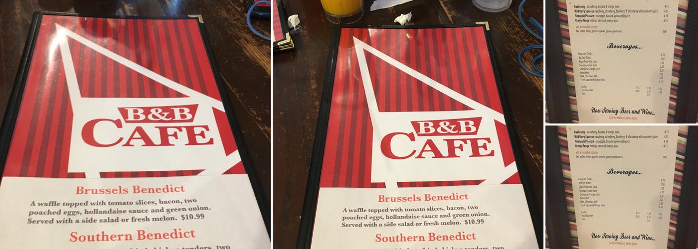 B&B Cafe And Grill Menu