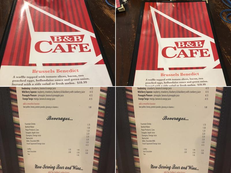 B&B Cafe And Grill Menu