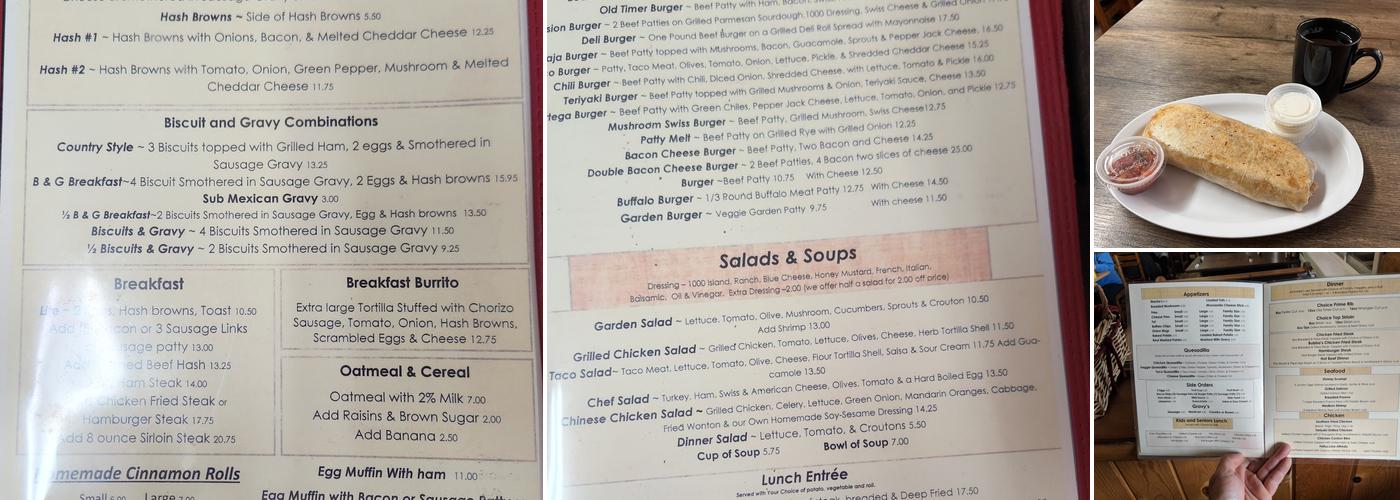 Old Timer Cafe Menu