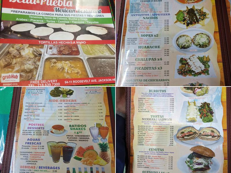 Aquí En Bella Puebla Menu