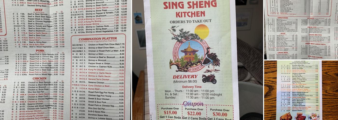 New Sing Sheng Kitchen Menu
