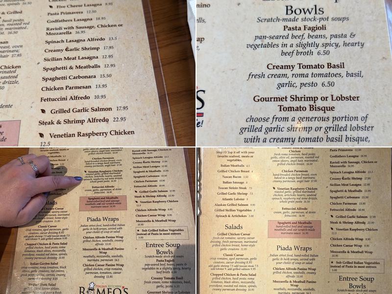 Romeo's Italian Kitchen Menu